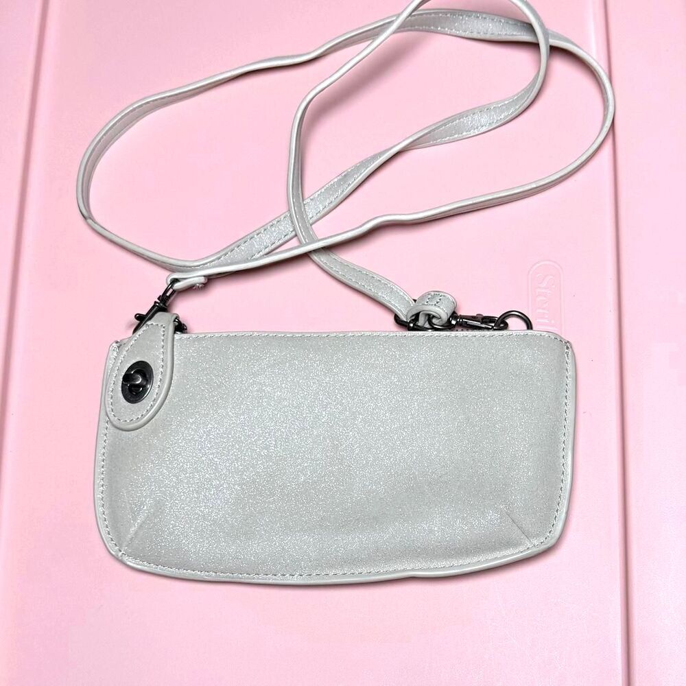 JOY SUSAN Women's Grey and Silver Bag Mini Crossbody Wristlet - Picture 2 of 7